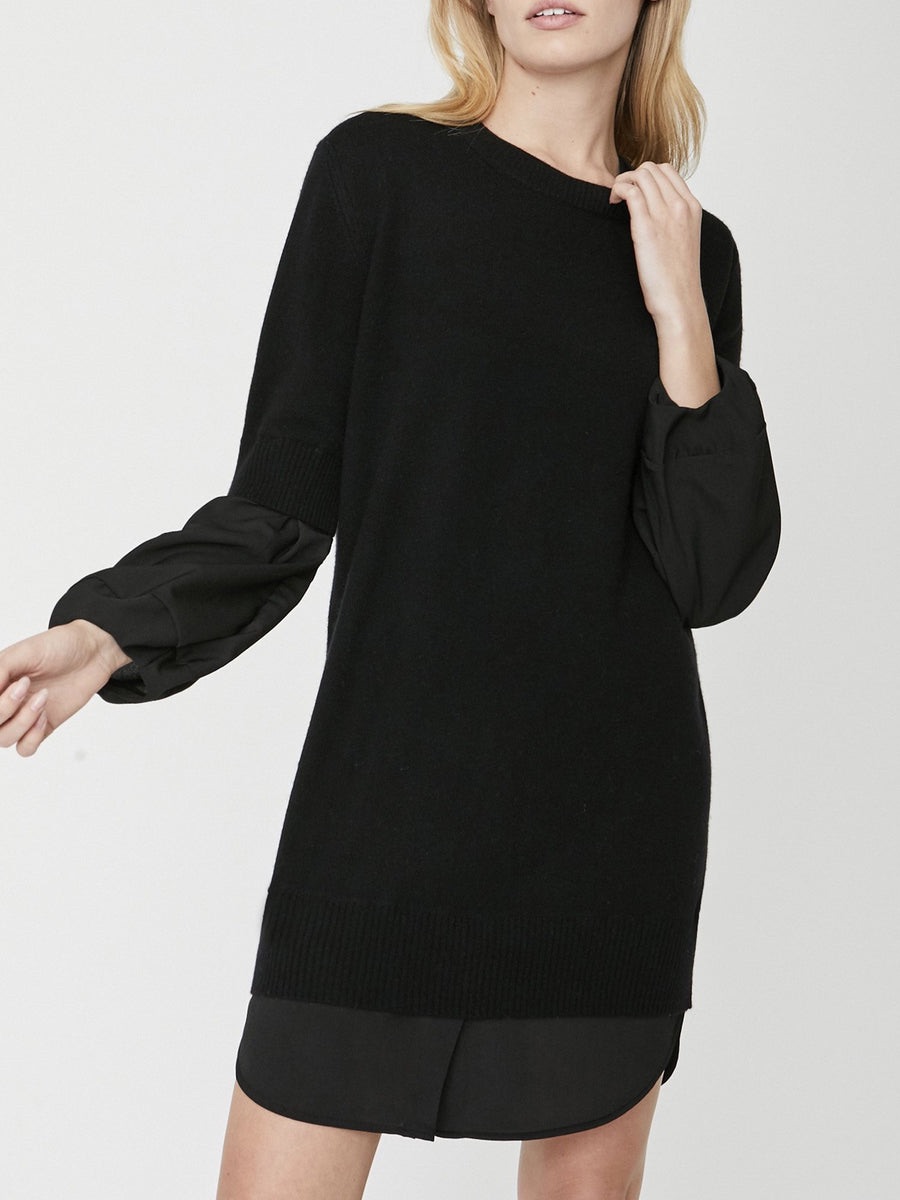 Brochu Walker - Ebella Layered Dress In Black Onyx W/ Black